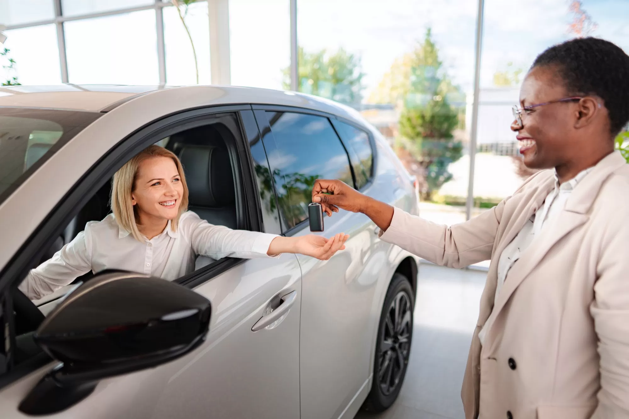 A member picking up a new vehicle