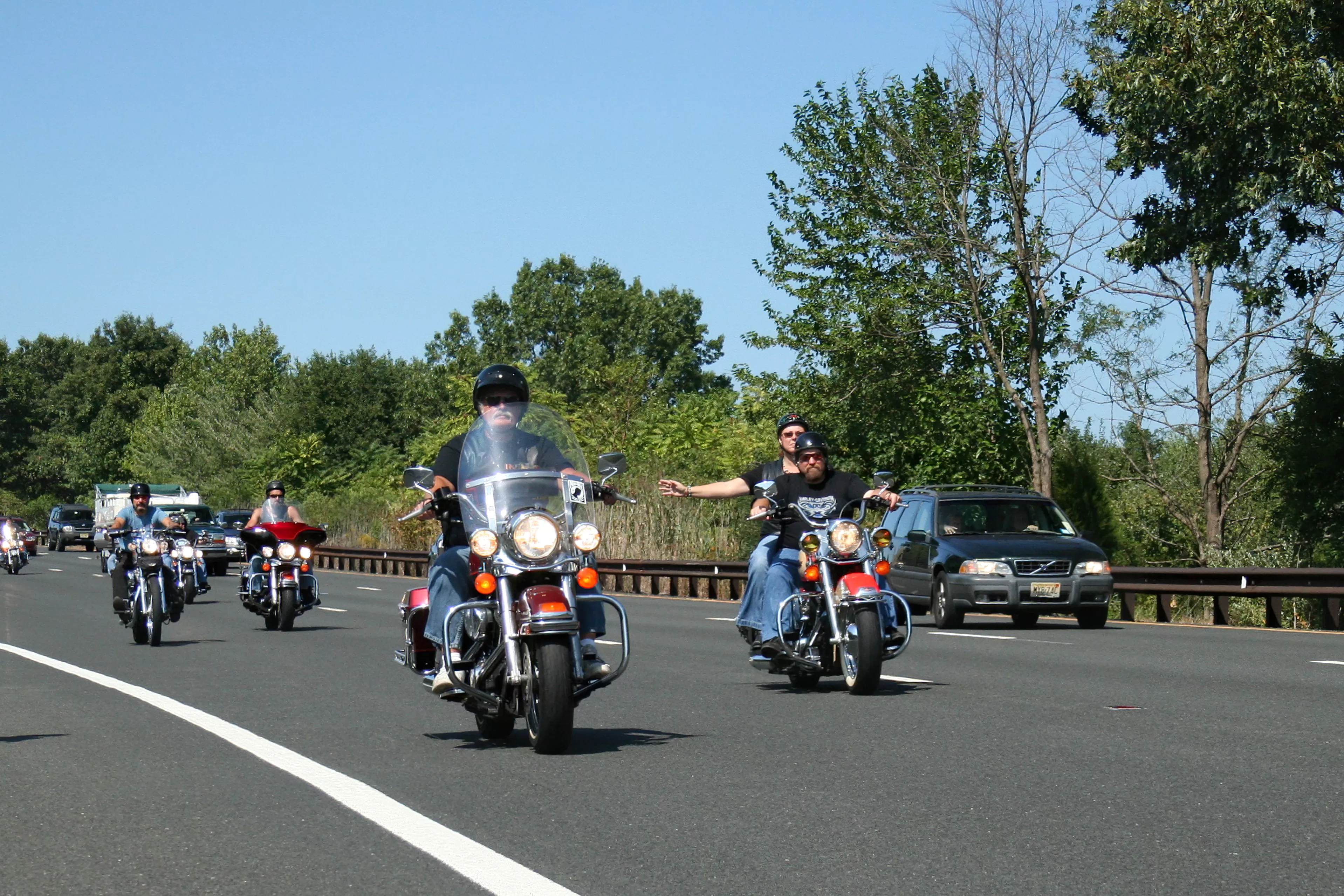 Riders out on the open road